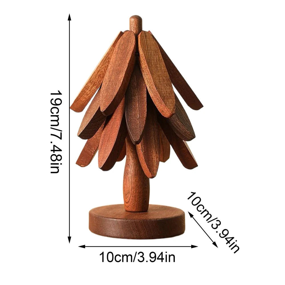 Amsterhome™ Boomvormige Houten Onderzetters | 1 set = 3x