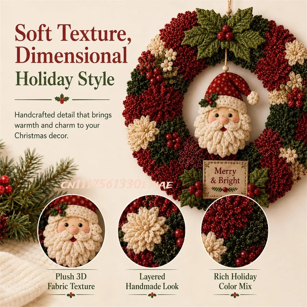 3D Stoffen Kerstkrans