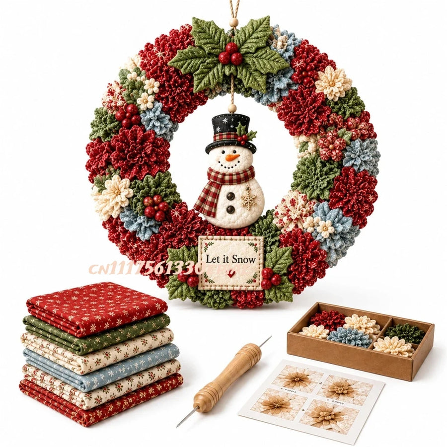 3D Stoffen Kerstkrans