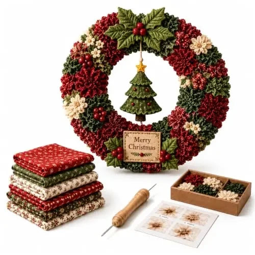 3D Stoffen Kerstkrans