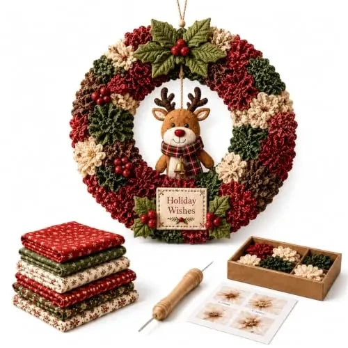 3D Stoffen Kerstkrans
