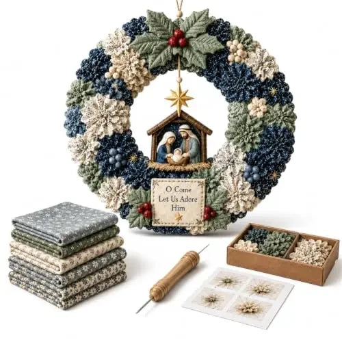 3D Stoffen Kerstkrans