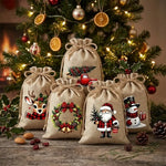 Linnen Kerstcadeau Zakjes