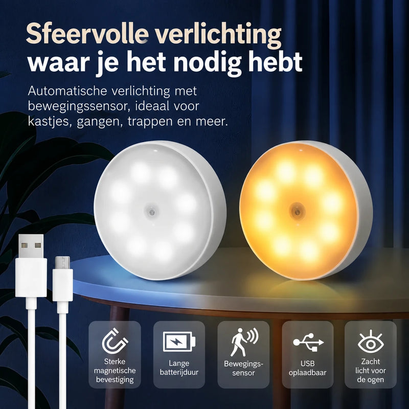 Oplaadbare Bewegingssensor Nachtlamp