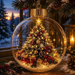 Verlichte Kerstballen Voor in Kerstboom