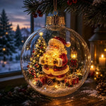 Verlichte Kerstballen Voor in Kerstboom