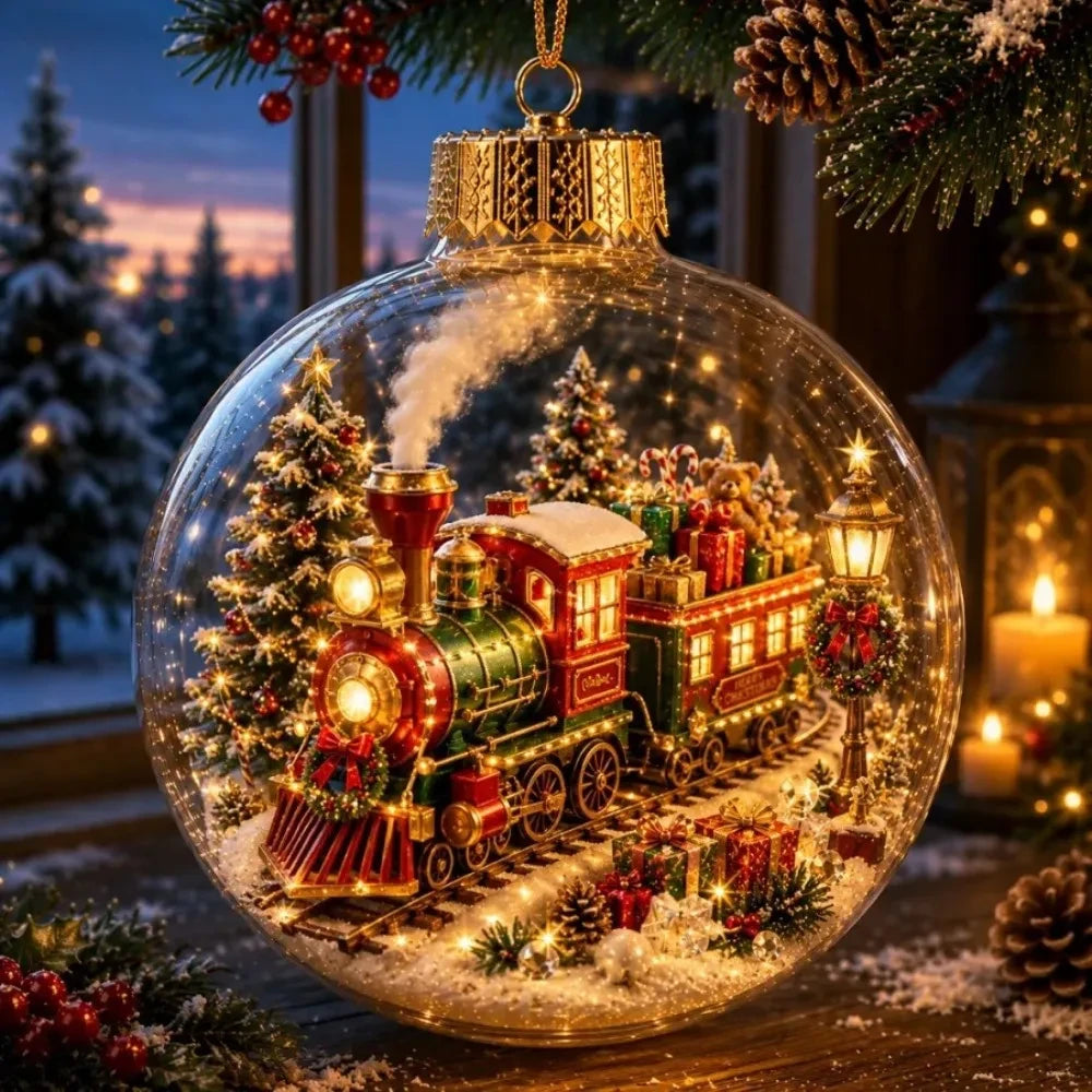 Verlichte Kerstballen Voor in Kerstboom