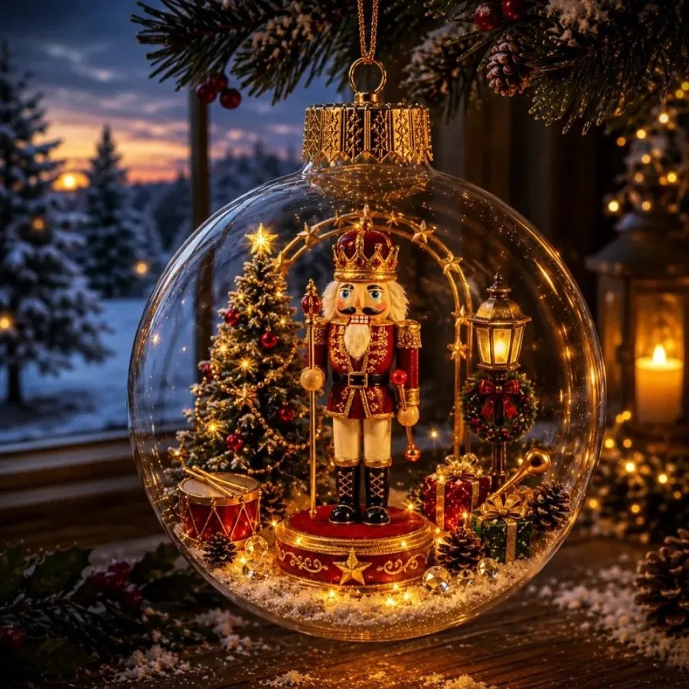 Verlichte Kerstballen Voor in Kerstboom