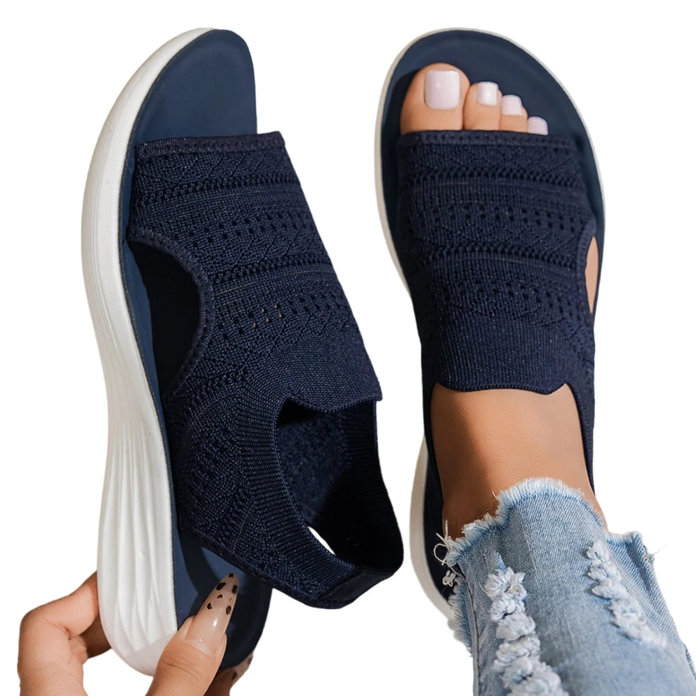 Elastische Comfortabele Sleehak Sandaal