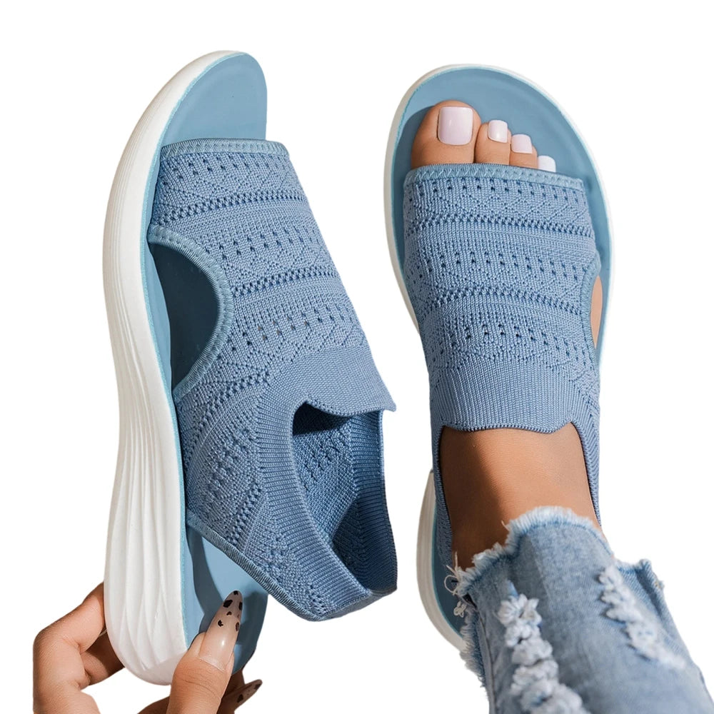 Elastische Comfortabele Sleehak Sandaal