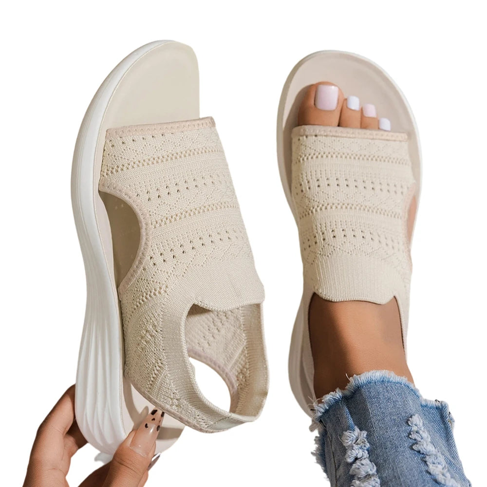 Elastische Comfortabele Sleehak Sandaal