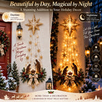 Verlichte Kerstster met Kerststal - Wanddecoratie