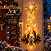 Verlichte Kerstster met Kerststal - Wanddecoratie