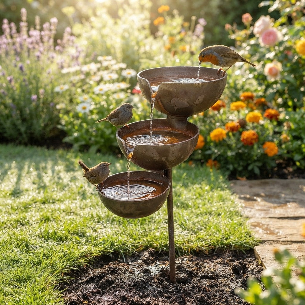 Amsterhome Vintage Metalen Vogelbad