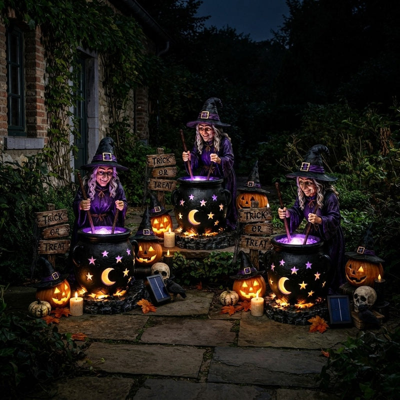 Halloween Heksenketel Tuinlamp